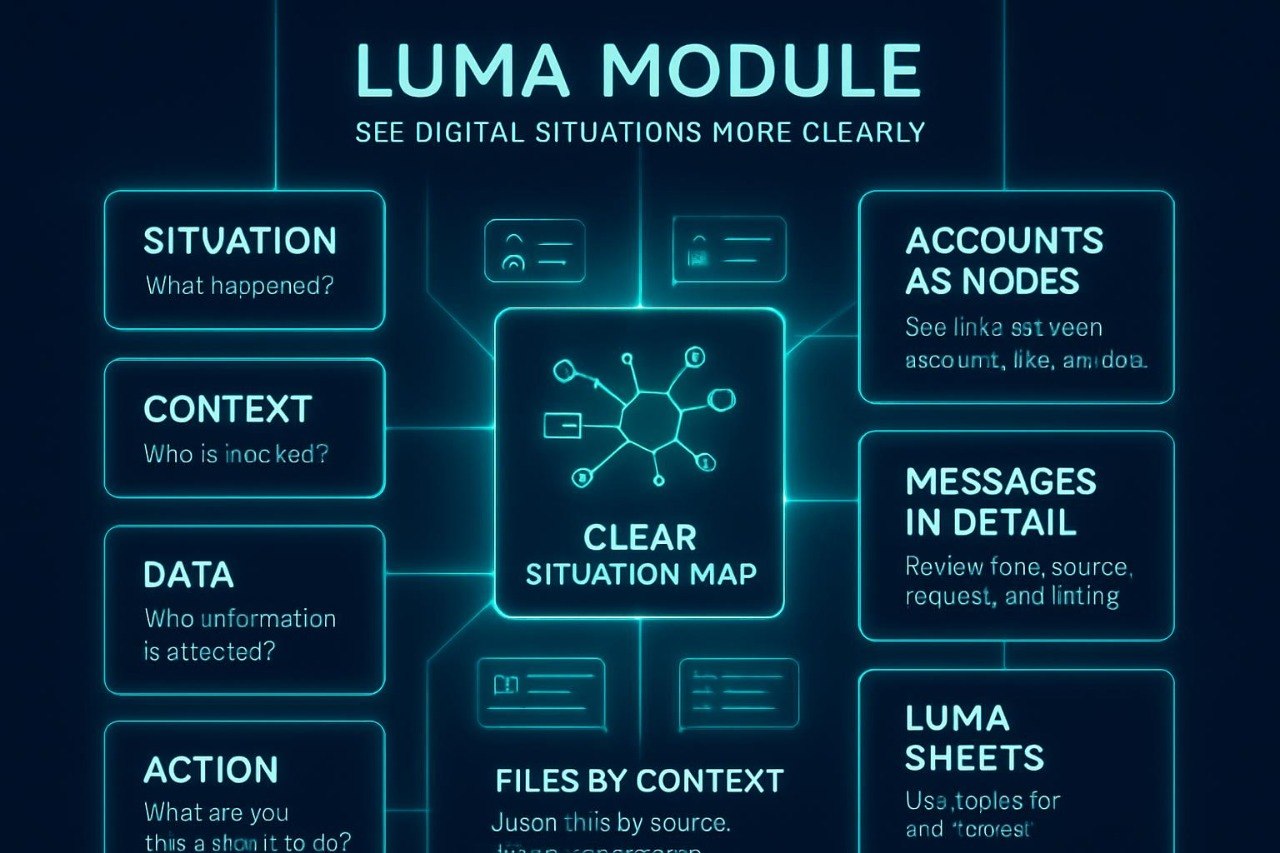 Diagram of the Luma Module with text on a dark background