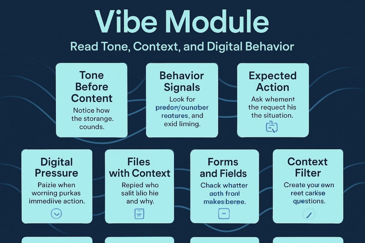 Vibe Module diagram on a dark blue background with light blue text boxes.